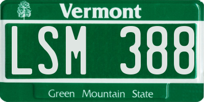 VT license plate LSM388