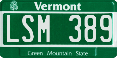 VT license plate LSM389