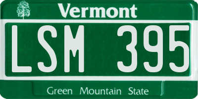 VT license plate LSM395