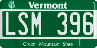 VT license plate LSM396