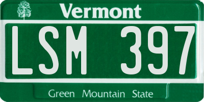 VT license plate LSM397
