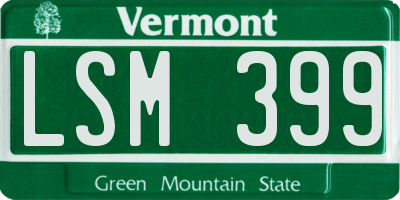 VT license plate LSM399