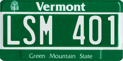 VT license plate LSM401