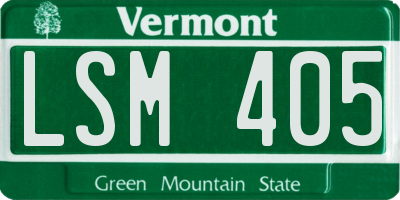 VT license plate LSM405