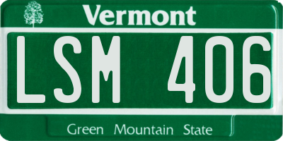 VT license plate LSM406
