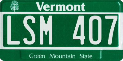 VT license plate LSM407