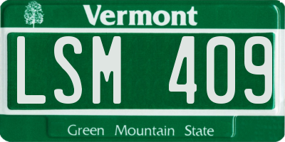VT license plate LSM409