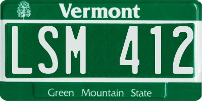 VT license plate LSM412