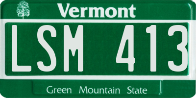 VT license plate LSM413
