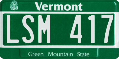 VT license plate LSM417