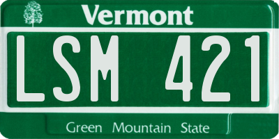 VT license plate LSM421