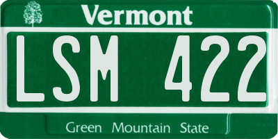 VT license plate LSM422