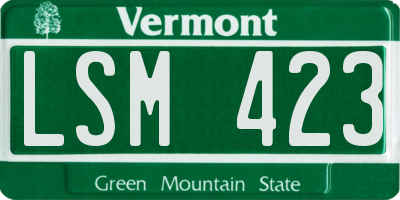 VT license plate LSM423