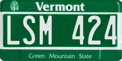 VT license plate LSM424