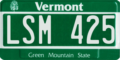 VT license plate LSM425