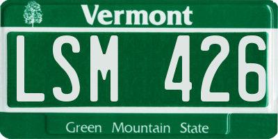 VT license plate LSM426