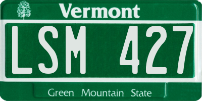 VT license plate LSM427