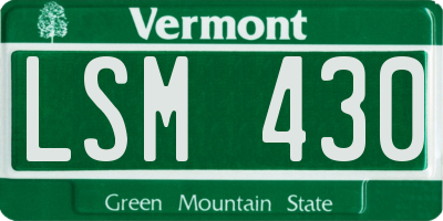 VT license plate LSM430