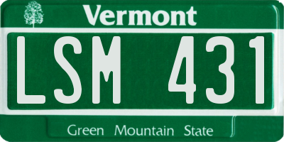 VT license plate LSM431