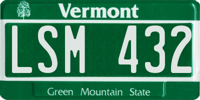 VT license plate LSM432