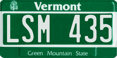 VT license plate LSM435