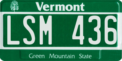 VT license plate LSM436