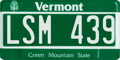 VT license plate LSM439