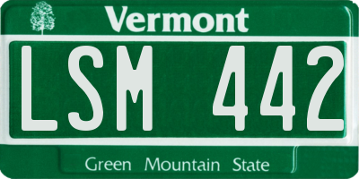VT license plate LSM442