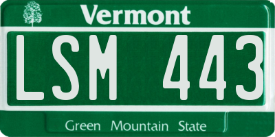 VT license plate LSM443