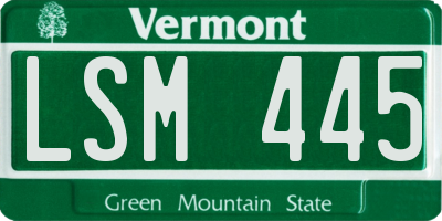 VT license plate LSM445