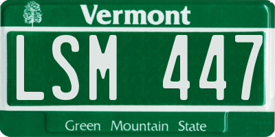 VT license plate LSM447