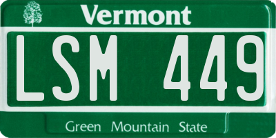 VT license plate LSM449