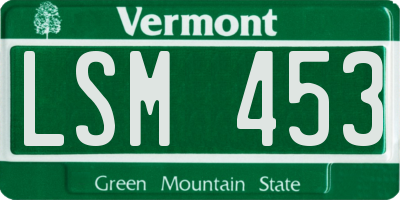VT license plate LSM453