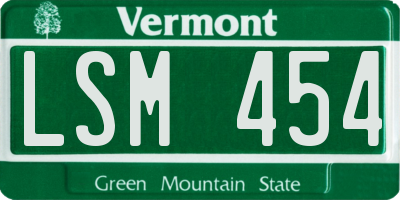 VT license plate LSM454