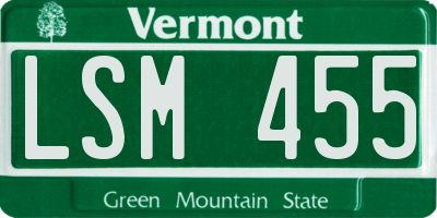 VT license plate LSM455