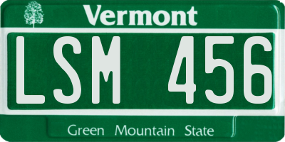 VT license plate LSM456