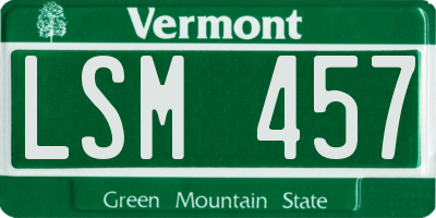 VT license plate LSM457