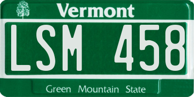 VT license plate LSM458