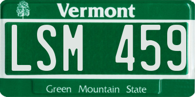 VT license plate LSM459