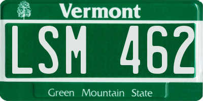 VT license plate LSM462