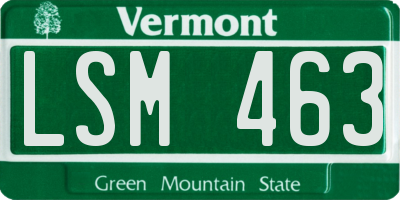 VT license plate LSM463