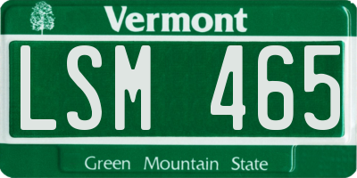 VT license plate LSM465