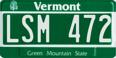 VT license plate LSM472