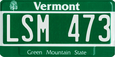 VT license plate LSM473