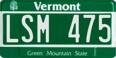 VT license plate LSM475