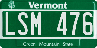 VT license plate LSM476