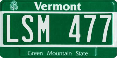 VT license plate LSM477