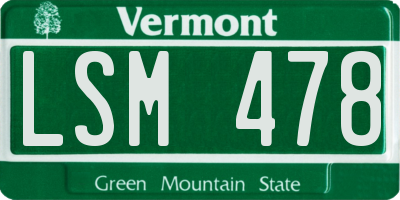 VT license plate LSM478