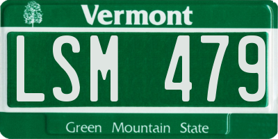 VT license plate LSM479