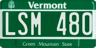 VT license plate LSM480